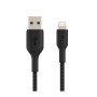 Câble Tressé Lightning 1M BELKIN CAA002bt1MBK - Noir