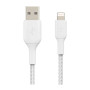 Câble Tressé Lightning 0.15M BELKIN CAA002bt0MWH - Blanc
