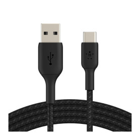 Câble Tressé USB-C / USB-A 1M BELKIN CAB002BT1MBK - Noir