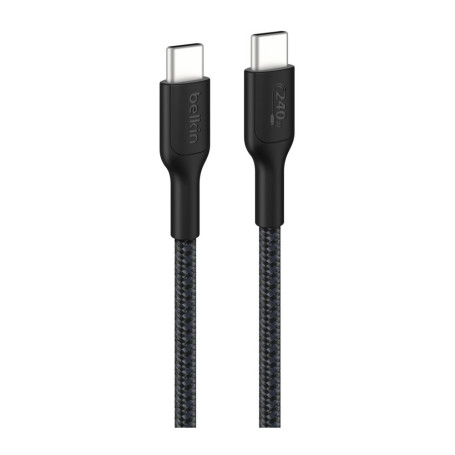 Câble Tressé PCR USB-C / USB-C 240W 2.0 2M BELKIN CAB025hq2MBK - Noir