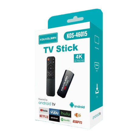 Clé TV Android 4K Ultra HD KOUVOLSEN KOS-46015 - Noir