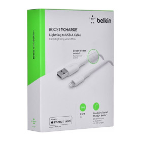 Câble Tressé Lightning 1M BELKIN CAA002bt1MWH - Blanc