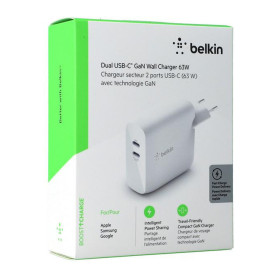 Adaptateur Secteur USB-C PD 2 Ports Mac / PC 63W GaN BoostCharge BELKIN WCH003VFWH