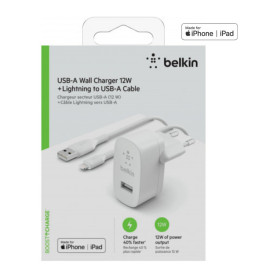 Kit Chargeur Lightning / USB 12W (MFi) BoostCharge BELKIN WCA002VF1MWH