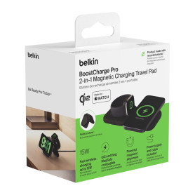 Chargeur, Adaptateur - Chargeur Magnétique de Voyage 2-en-1 Qi2 BELKIN 15W - WIZ026vfBK, prix de gros.