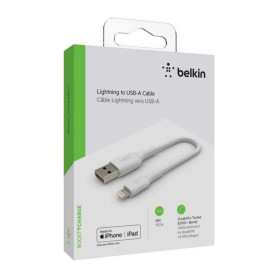 Câble Tressé USB-C / USB-A 0.15M BELKIN CAB002bt0MWH - Blanc