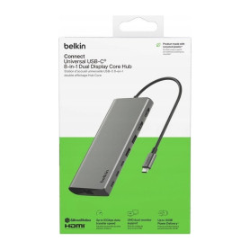 Hub USB-C 8-en-1 Double Affichage BELKIN INC015btSGY-CZ - Gris Sidéral