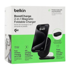 Station de recharge sans fil 2-en-1 avec Qi2 (15W) BELKIN WIZ028vfBK - Noir