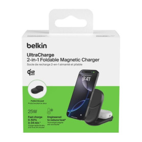 Station de Recharge Magnétique 2-en-1 Qi2 (25W) BELKIN WIZ039kqBK - Noir