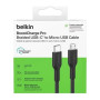 Câble Tressé PCR USB-C / Micro-USB 2.0 1M BELKIN CAB026hq1MBK - Noir