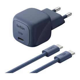 Chargeur Secteur 30W + Câble USB-C vers USB-C 2m BELKIN WCA008kq2MBL-B6 - Indigo