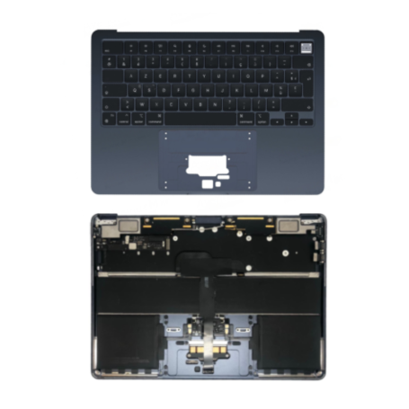 Châssis, Coque, Boîtier - Châssis Complet Apple MacBook Air 13″ Argent A3240 - Châssis + Batterie + Clavier AZERTY - Grade AB, p