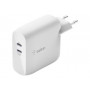 Power Adapter BELKIN BOOST↑CHARGE™ 2 Port USB-C PD Mac / PC 63W GaN