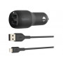 Belkin 2-Port USB Car Charger Kit with MicroUSB Cable 24W