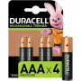 Piles Rechargeables AAA 750mAh DURACELL PLUS HR03 DC2400 x 4pcs