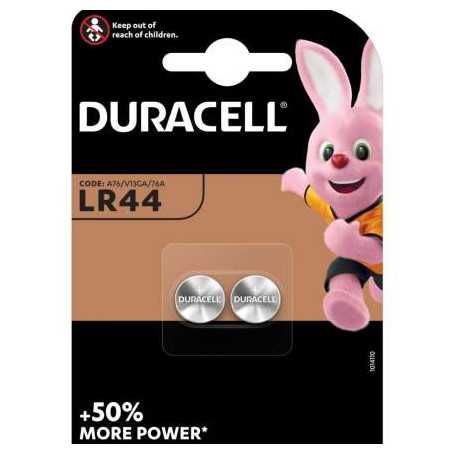 Piles Boutons Alcalines DURACELL LR44 76A/A76/V13GA x 2pc