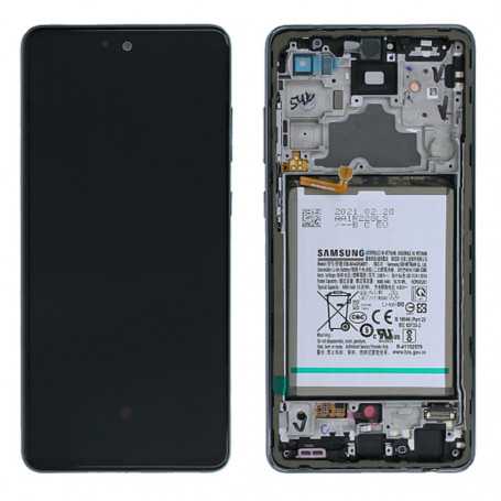 Ecran Samsung Galaxy A72 4G/5G (A725F/A726B) Bleu + Châssis + Batterie (Service Pack)