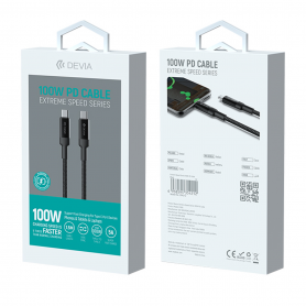 Câble Type-C / Type-C 100W PD Devia 1,5M | Etech-Parts