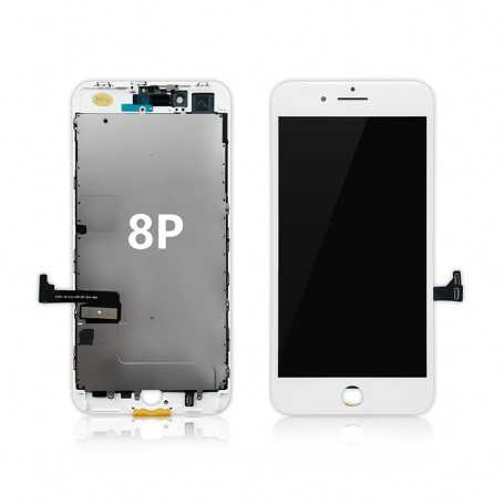 Screen iPhone 8 Plus White + Metal Plate + Adhesive Seal (OEM) Original Alternative