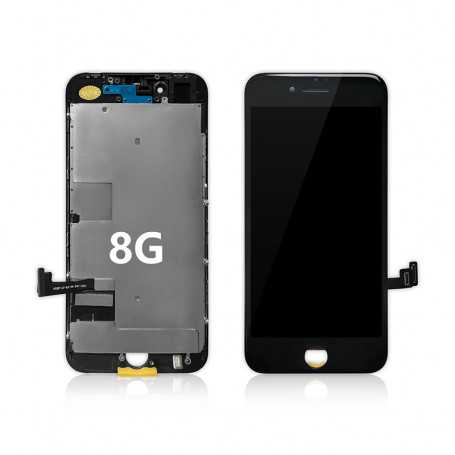 Screen iPhone 8/SE 2020/SE 2022 Black + Metal Plate + Adhesive Seal (OEM) Original Alternative