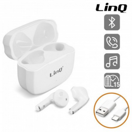 Écouteurs Bluetooth avec Boîtier de Charge LinQ R535 Blanc