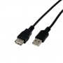 Rallonge USB 2.0 Type A mâle / femelle MCL Samar - 5m Noir