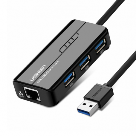 HUB USB 4 en 1 UGREEN 3 ports USB 3.0 + Ethernet RJ-45