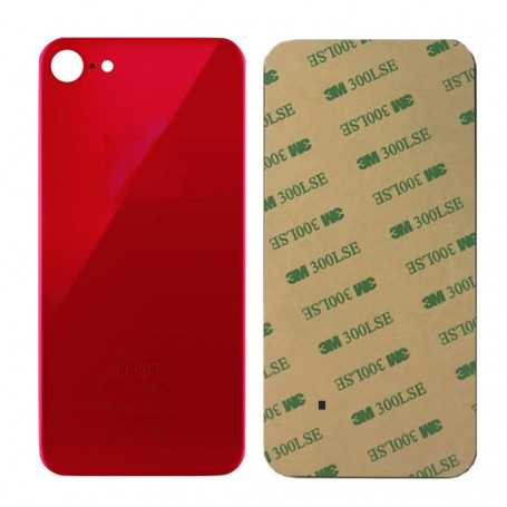 Vitre arrière iPhone 8 Rouge (Grand trou) Sans Logo