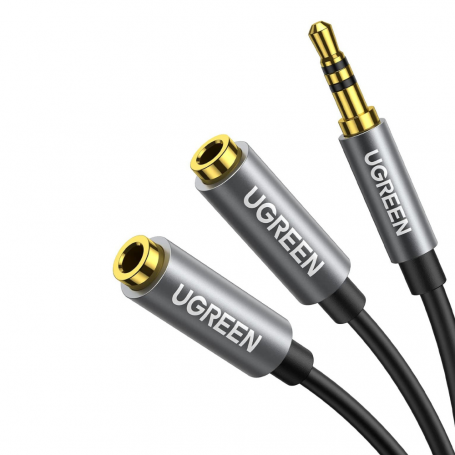 3.5mm Male Jack Cable / Double 3.5mm Female Jack UGREEN - 20cm