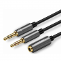 UGREEN Female Microphone Headphone Cable / Double 3.5mm Male Jack