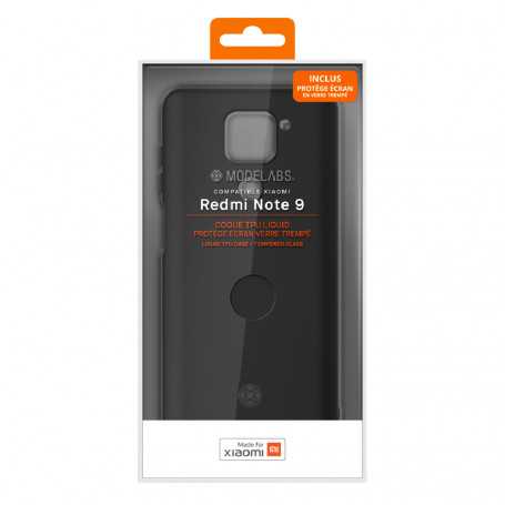Coque de Protection Noir + Verre Trempé Modelabs Xiaomi Redmi Note 9 (Made for Xiaomi)