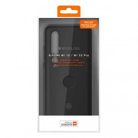 Coque de Protection Noir + Verre Trempé Modelabs Xiaomi Mi10 / Mi10 Pro (Made for Xiaomi)