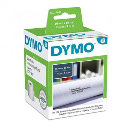 Étiquettes D'adresse Grand Format Dymo - 36 x 89 mm 2 Rouleaux (260*2)