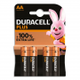 Alkaline Batteries Duracell Plus Power AA 1.5V x 4pcs