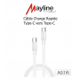 Câble Type-C / Type-C (USB-C) Compatible avec iPhone et Samsung - 1m (Mayline)