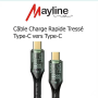Type-C / Type-C (USB-C) Cable Compatible with iPhone and Samsung - Nylon Braid - LED Indicator - 120W - 1m (Mayline)