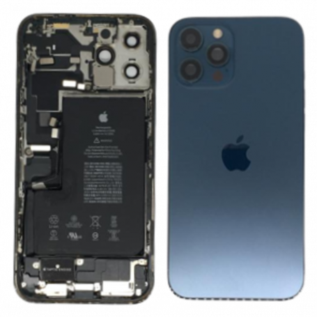 Back Cover Housing iPhone 12 Pro Max Blue - Charging Connector + Battery (Original Disassembled) Grade A