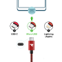 Câble USB / Micro Nylon Tressé RAMPOW RAA-10 Rouge/Noir - 2M