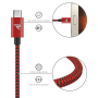 Câble USB / Micro Nylon Tressé RAMPOW RAA-15 Rouge/Noir - 20cm