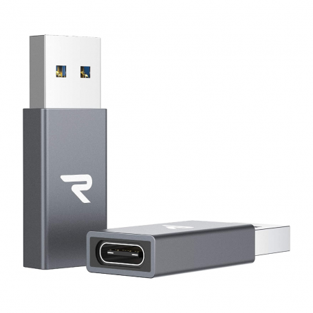 Câble Adaptateur USB / USB-C RAMPOW RCA-4 Gris - Pack de 2