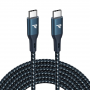 Cable USB-C / USB-C RAMPOW RAD-45 Blue Braided Nylon - 3m