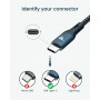 Câble USB / USB-C Nylon Tressé RAMPOW RAC-27 Navy - 3m