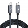 Câble USB-C / USB-C Nylon Tressé RAMPOW RAC-9 Bleu - 1m