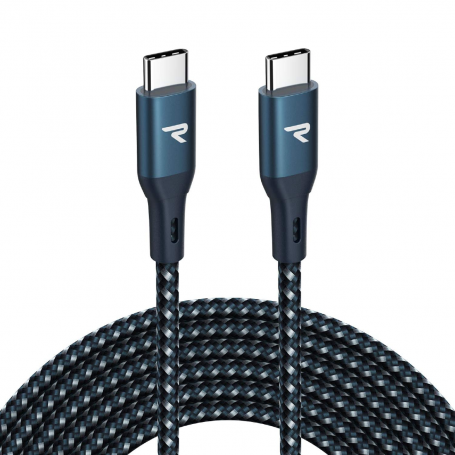 Cable RAC-9 Braided Nylon USB-C / USB-C Blue RAMPOW - 1m