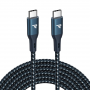 Cable RAC-9 Braided Nylon USB-C / USB-C Blue RAMPOW - 1m