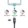 Câble USB / Micro Nylon Tressé RAMPOW RAA-11 Bleu - 3m