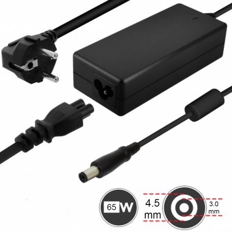 Chargeur Secteur PC Dell 65W / 19.5V 3.34A Embout 4.5*3.0mm