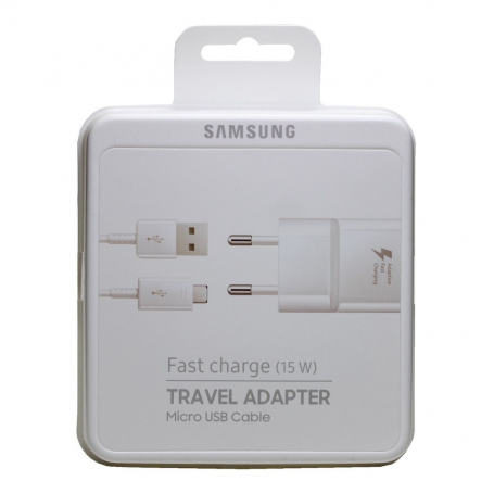 Kit Chargeur USB / Micro Samsung 15W Blanc - Retail Box (Origine)