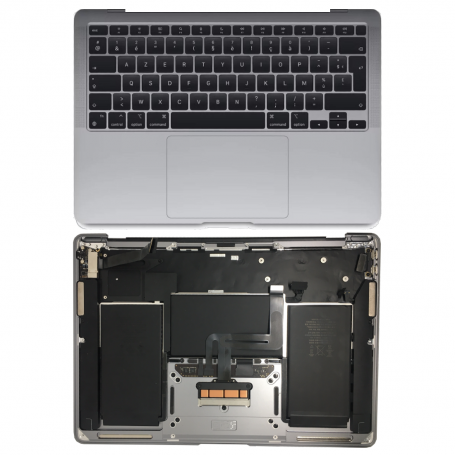Top Case Keyboard Battery Apple MacBook Air 13 ″ Silver A2337 - Top Case + Battery + Touch + QWERTY Keyboard - Grade AB