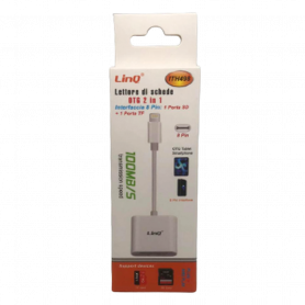 Adaptateur iPhone 2 en 1 Lightning vers Jack 3.5mm Audio + Lightning Charge  Plug and Play, LinQ - Blanc